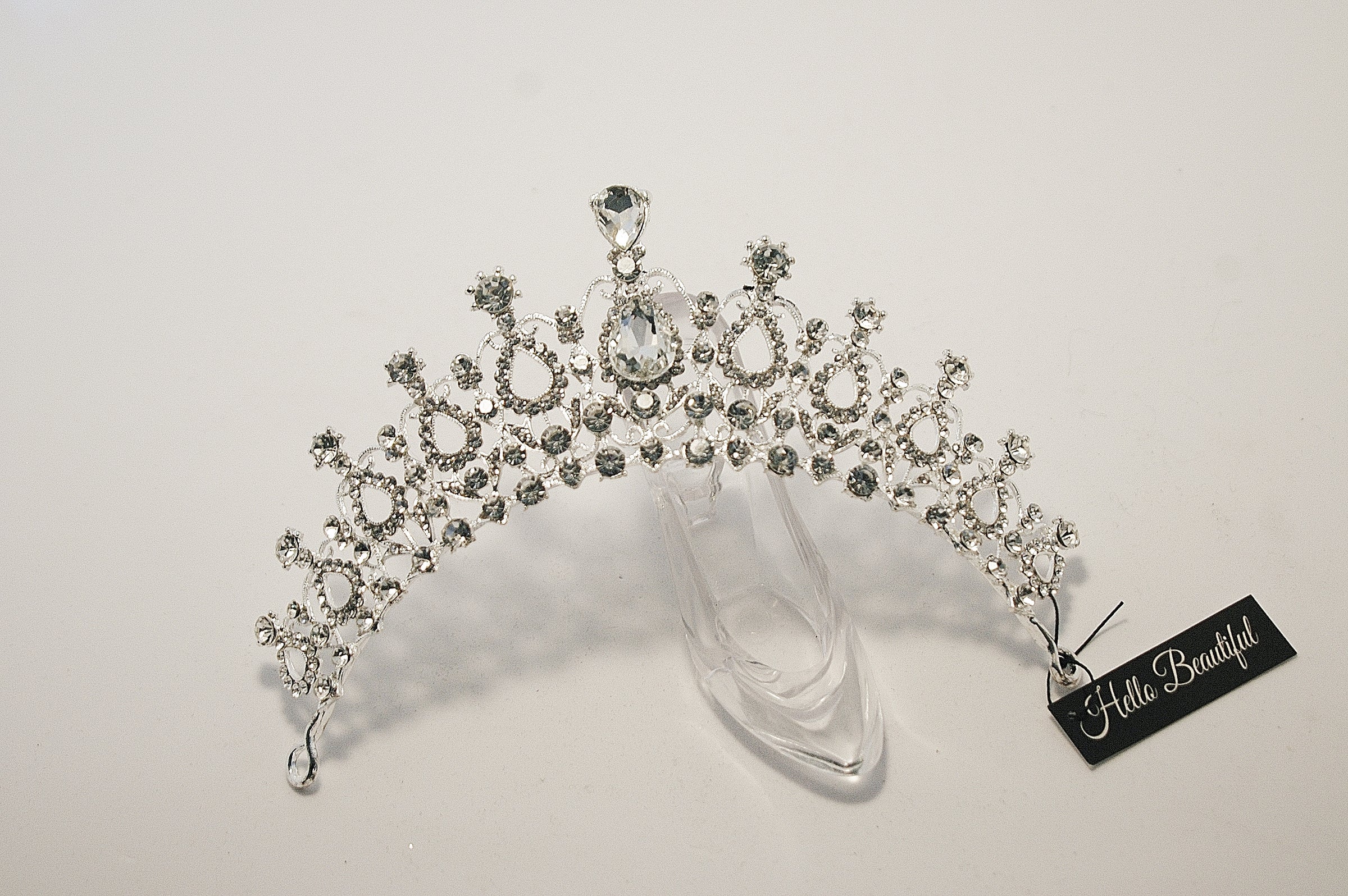 Small crown of filigree scrolls and rhinestones - Couture Bridal